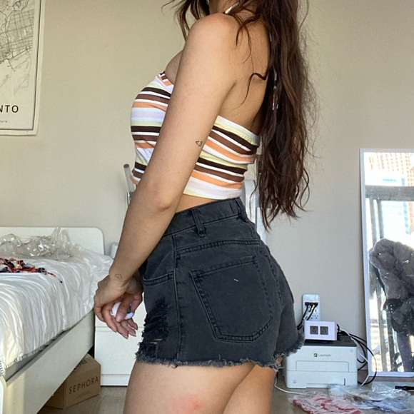 Playboy Striped Halter Top - Picture 2 of 6